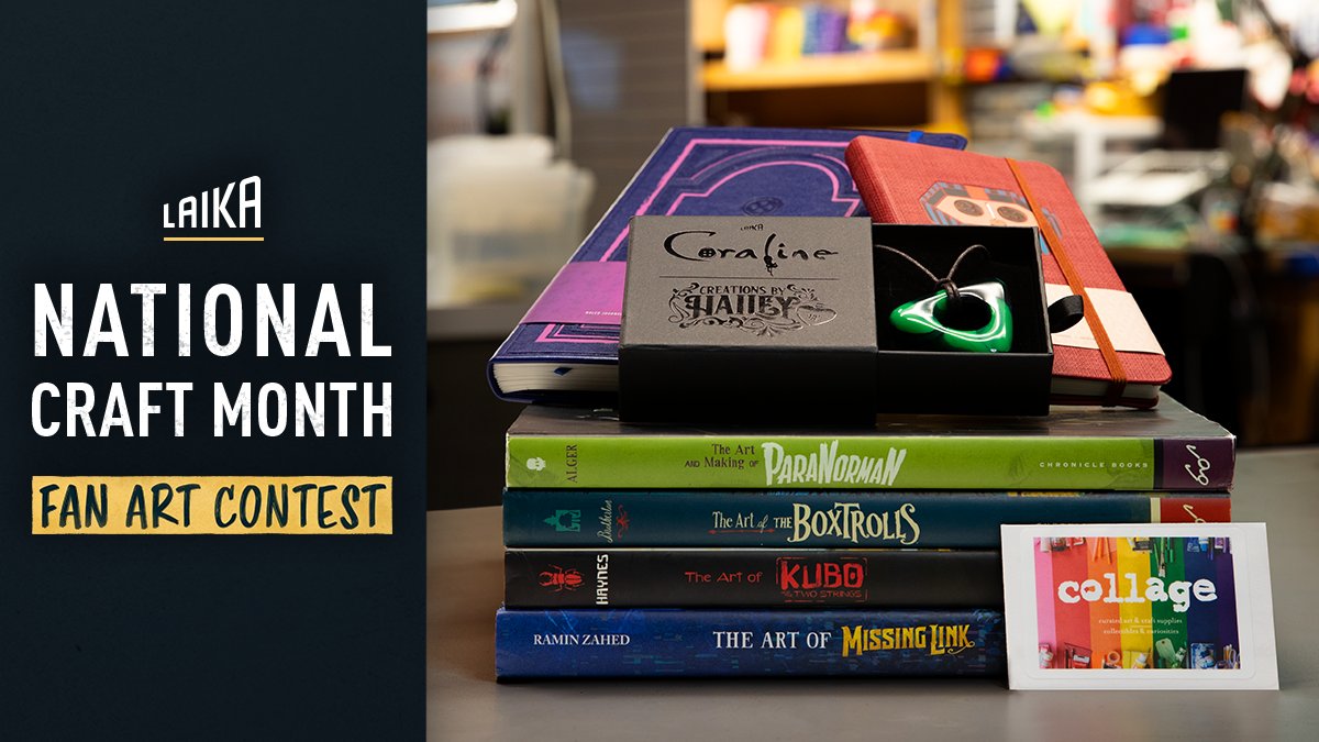 LAIKAStudios's tweet photo. March is #NationalCraftMonth—&amp; we’re celebrating with a Fan Art Contest! Enter by March 31st to win a prize package that includes a LAIKA "Art of” book, 2 #Coraline journals, $100 gift card to a local Portland, OR art store Collage Art Supplies, and more! https://t.co/4wcxReO1TH https://t.co/chOeENWUav