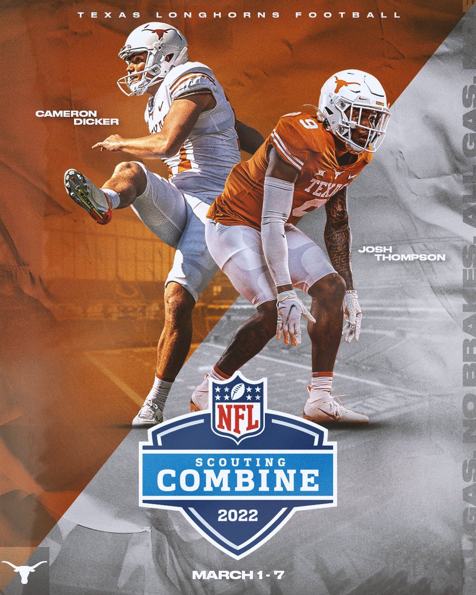 Good luck to our Longhorns participating in the NFL Combine this week 🤘 @camerondicker @_Joshuat9