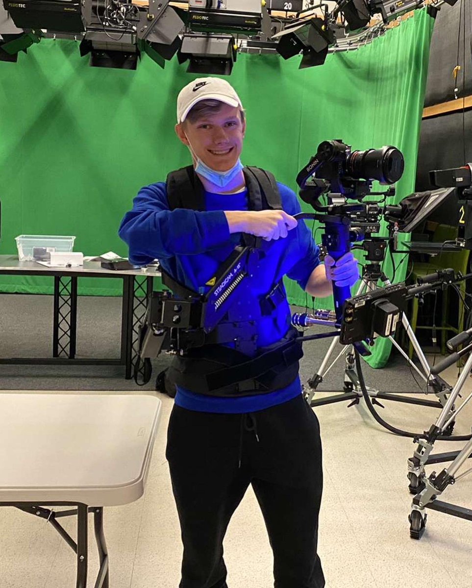 Zack Hankins, and the new camera stabilizer are ready to go! Coming soon to a big blue football game near you! Can’t wait to see what else we can accomplish with the new equipment