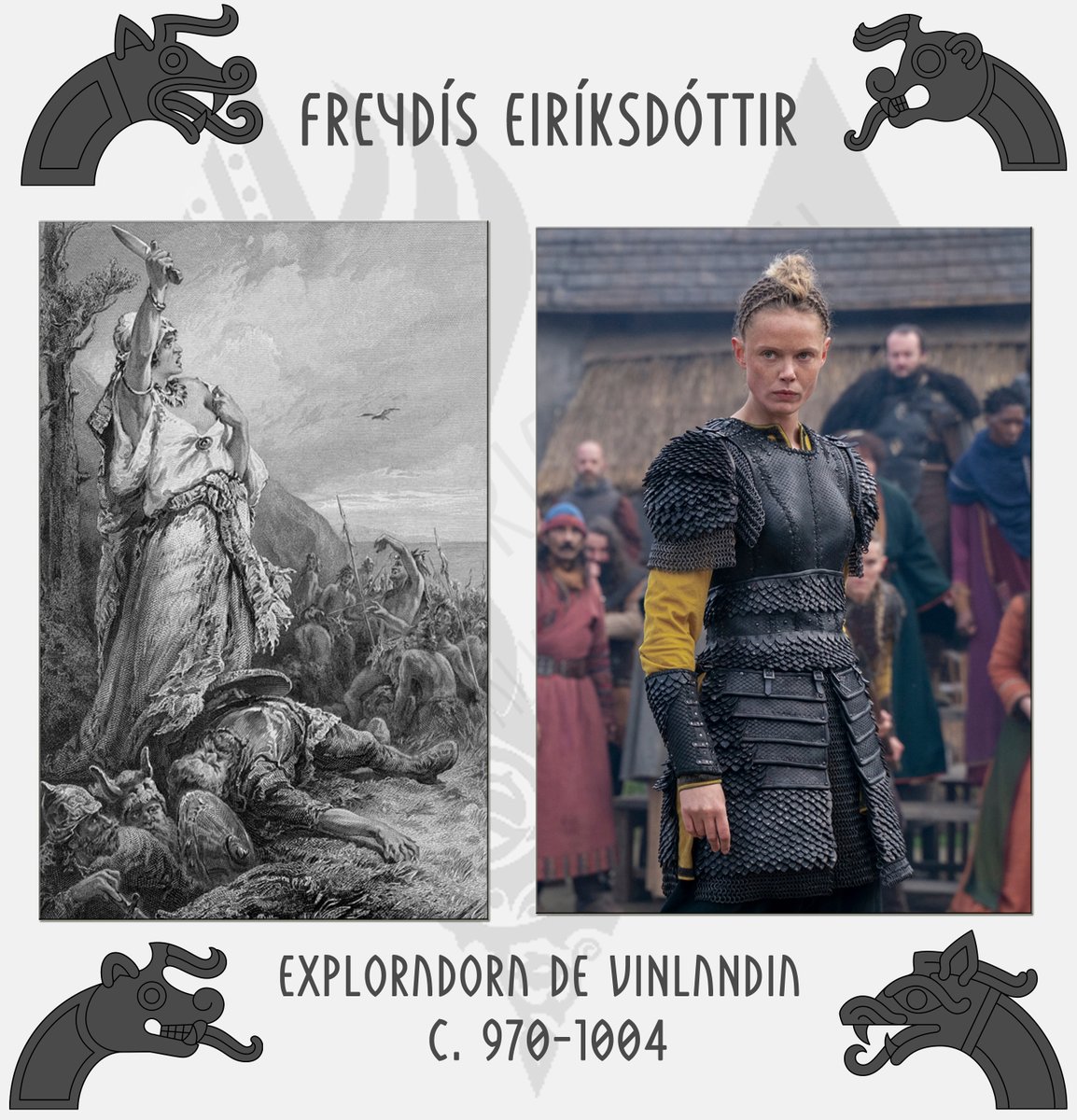  #AnalizandoVikingsValhalla PERSONAJES Freydís Eiríksdóttir, exploradora de Vinlandia. Freydís es un personaje femenino fuerte, poderoso e impactante, pero ¿qué hay de histórico detrás de ella? ¡Vamos a verlo! 