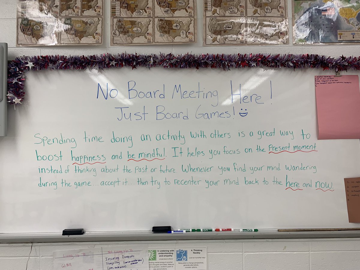 Thank you to everyone who came to my Board Game Wellness Session! 🎲Spending time doing an activity with others is a great way to boost happiness and be mindful. It helps you focus on the present moment. Hope you had fun! @RichHayzler <a href="/MrJBermudez/">James E. Bermudez</a> <a href="/pthsnation/">Pequannock Township High School</a> #peqpantherpride