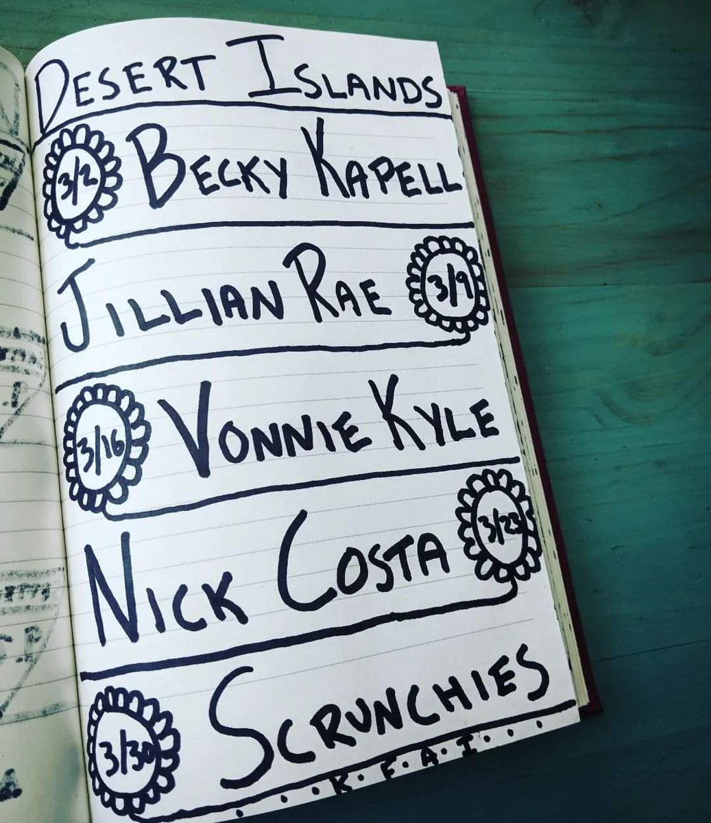 theyself (@theyself) on Twitter photo march on desert islands
3/2 BECKY KAPELL @BeckyKapell
3/9 JILLIAN RAE <a href="/jraemusic/">Jillian Rae</a>
3/16 VONNIE KYLE (PORTLAND, OR) <a href="/vonniekyle/">Vonnie Kyle</a>
3/23 NICK COSTA (LOS ANGELES, CA, MN?) @nickcostduh
3/30 SCRUNCHIES <a href="/scrunchiesband/">scrunchies</a>
wednesdays 10-noon only on @kfaiFMradio march on desert islands
3/2 BECKY KAPELL @BeckyKapell
3/9 JILLIAN RAE <a href="/jraemusic/">Jillian Rae</a>
3/16 VONNIE KYLE (PORTLAND, OR) <a href="/vonniekyle/">Vonnie Kyle</a>
3/23 NICK COSTA (LOS ANGELES, CA, MN?) @nickcostduh
3/30 SCRUNCHIES <a href="/scrunchiesband/">scrunchies</a>
wednesdays 10-noon only on @kfaiFMradio