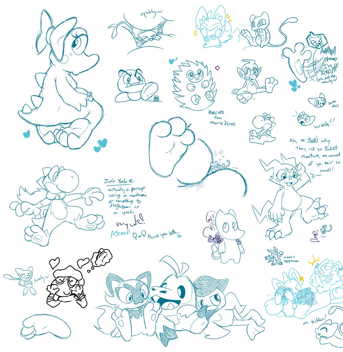 minikit_jun's tweet photo. Some Drawpiles I did with friends in February
ft. @watchout4dragon 
@soto_xxxandros 
@Shiki_Shaka
@NBoudiouAD 
&amp; 2 others whose twitter handles i can't seem to find (will reply to this when/if i find🙏)

but anyways, yeah. i like to draw feets and being small at them~ https://t.co/KrjyLDMyPI
