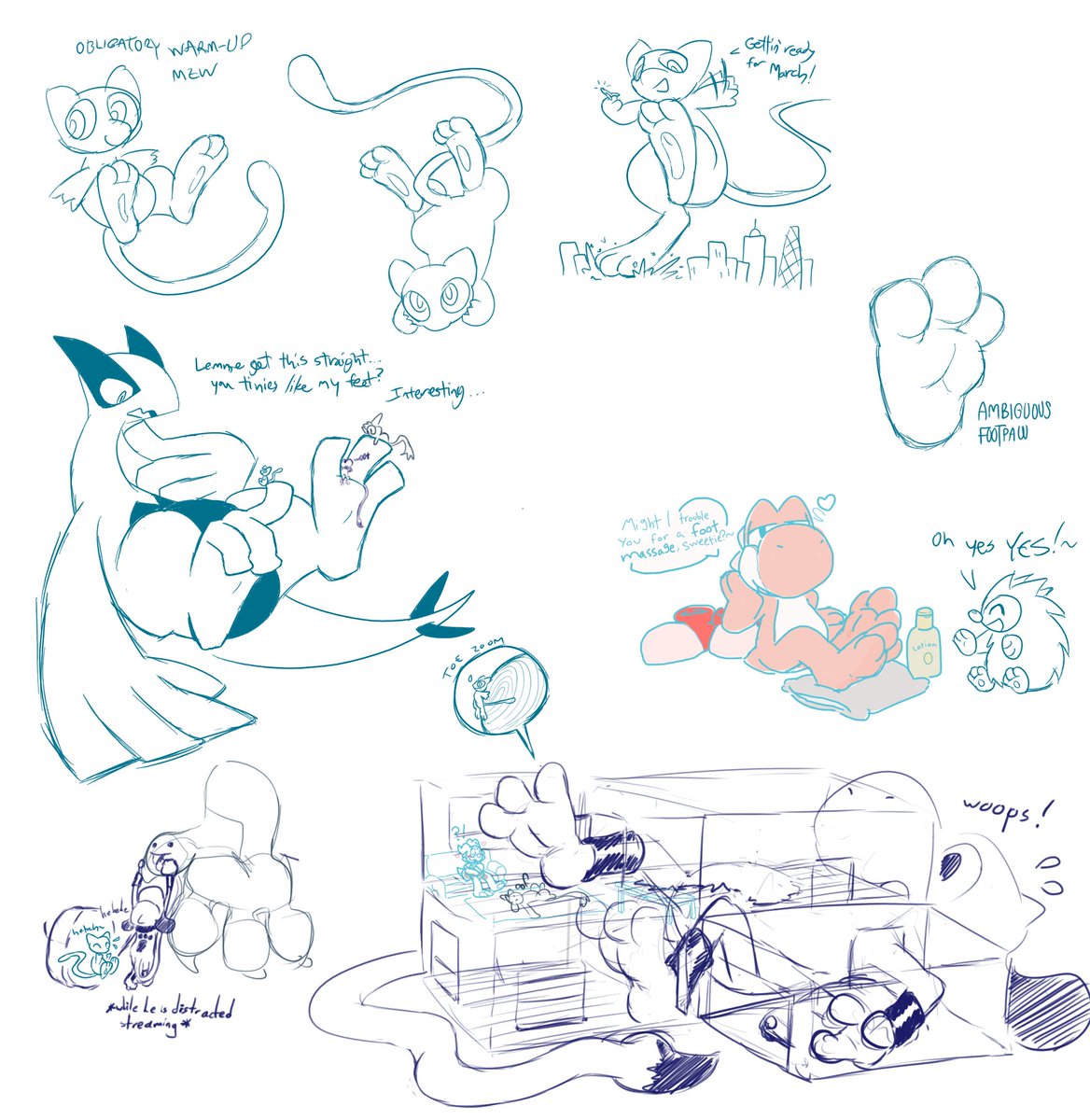 minikit_jun's tweet photo. Some Drawpiles I did with friends in February
ft. @watchout4dragon 
@soto_xxxandros 
@Shiki_Shaka
@NBoudiouAD 
&amp; 2 others whose twitter handles i can't seem to find (will reply to this when/if i find🙏)

but anyways, yeah. i like to draw feets and being small at them~ https://t.co/KrjyLDMyPI