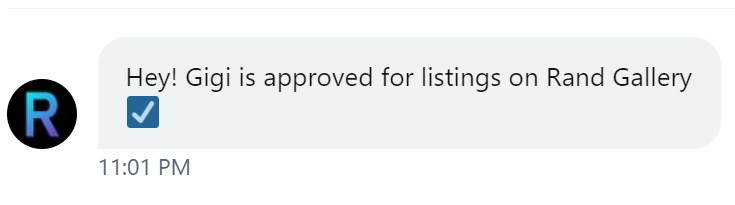 algo_gigi's tweet image. Hey #algofam! 😊👋

Gigi is now approved by Rand Gallery! 🥳💕

Another big step for Gigi, thank you so much @RandGallery team 🙏😊❤️

Wish everyone a cute night, see you soon 😊👋

#Algorand #AlgoNFT #NFT #NFTCommunity #NFTCollection