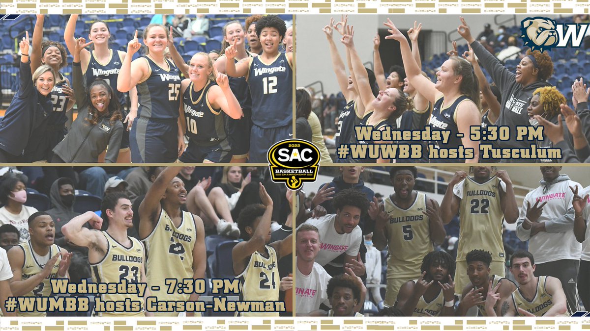 We've got a pair of SAC Tourney quarterfinal games tomorrow in Cuddy Arena!!

<a href="/WingateWBB/">开云体育彩票百家乐乐鱼体育六合彩九游体育棋牌真人电子电竞华体会爱游戏德州扑克捕鱼博彩亚博体育世界杯</a> hosts Tusculum at 5:30

<a href="/WingateMBB/">Wingate Men's BBall</a> hosts C-N at 7:30

We'll see you in Cuddy tomorrow night!

PREVIEW | bit.ly/3K6LeSv

#OneDog