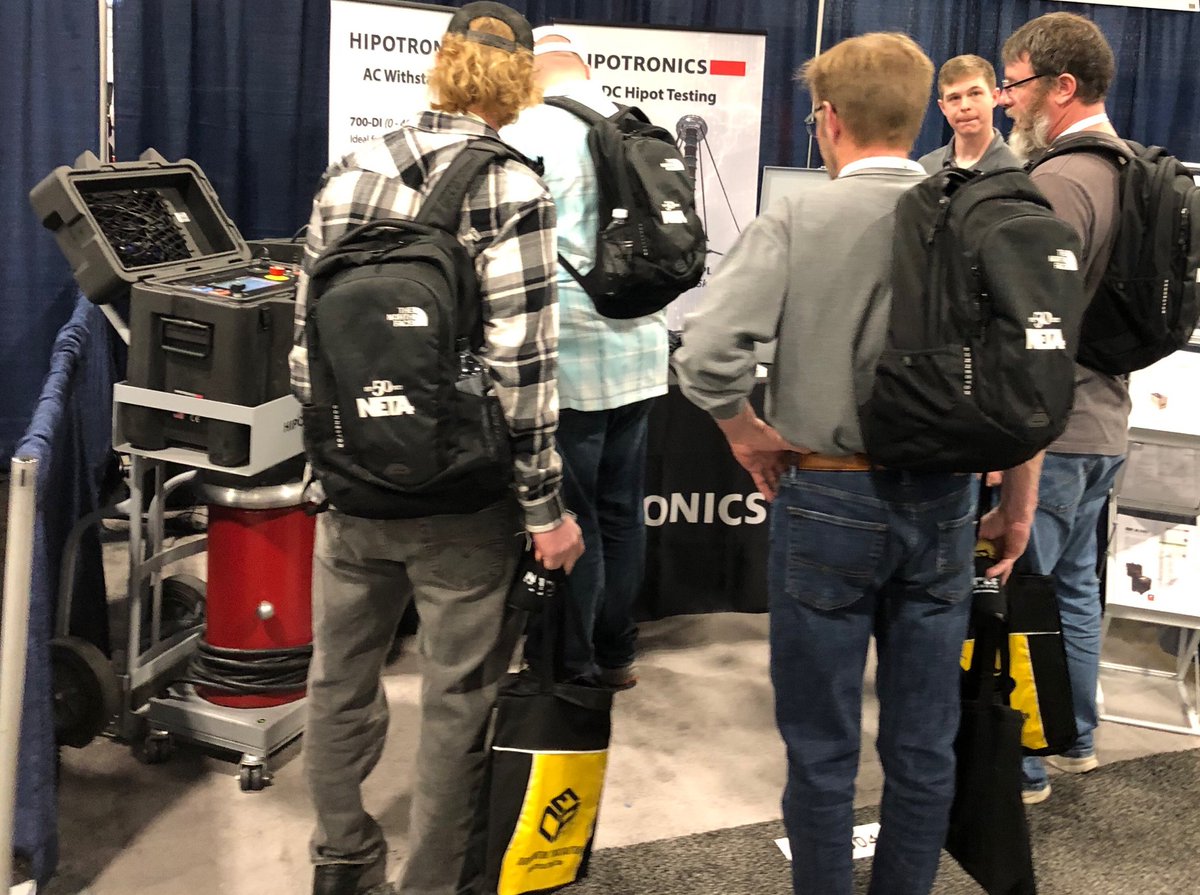 HIPO1962's tweet photo. Busy afternoon for #HIPOTRONICS at #NETA #PowerTest show in Denver!  Our Regional Sales Managers Matt Weintraub and Pedro Munoz are ready to discuss your #HighVoltageTesting needs and offer you #Reliable, #Innovative, and #Affordable #Solutions. Stop by booth 604 and say hello! https://t.co/RlVwWzdfWQ