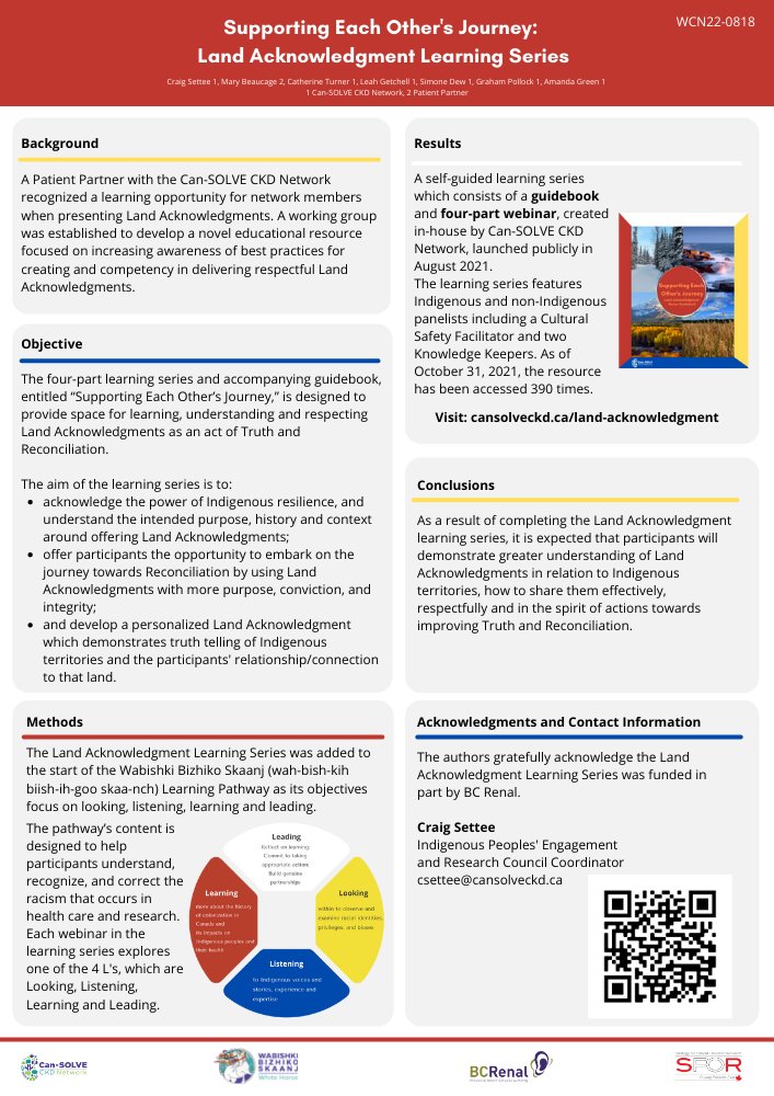 cansolveckd's tweet photo. What a wonderful #ISNWCN 2022! Check out our visual abstract. Highlights webinars/guidebook designed to provide space for learning, understanding and respecting #landacknowledgments as an act of #truthandreconciliation
#indigenous
Free access open to all:
https://t.co/7CDZ2RRXcE https://t.co/vOgK66qJP8