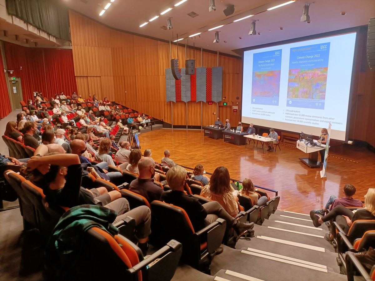 The latest <a href="/IPCC_CH/">IPCC</a> Report paints a grim picture but offers hope. 
A privilege to hear our contributing <a href="/UTAS_/">University of Tasmania</a> and <a href="/CSIRO/">CSIRO</a> authors and #climate scientists discuss what it means for us, all within 24 hours of its release. Bottom line, we have to act boldly now.