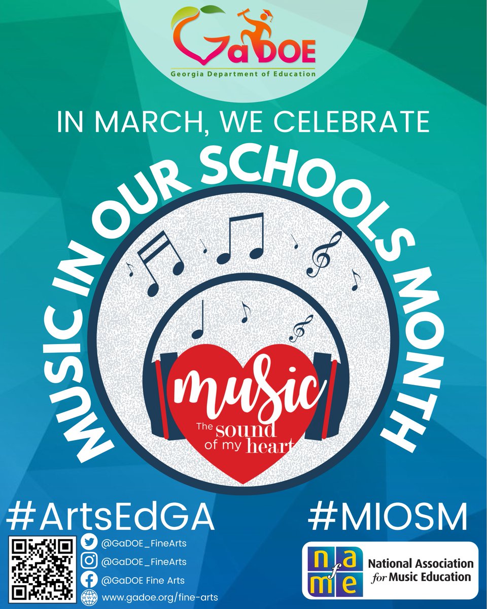 🎼Happy Music In Our Schools Month!!! #ArtsEdGA #MIOSM #MusicTheSoundOfMyHeart @GaDOE_FineArts @georgiadeptofed @NAfME @GMEAorg @gmea