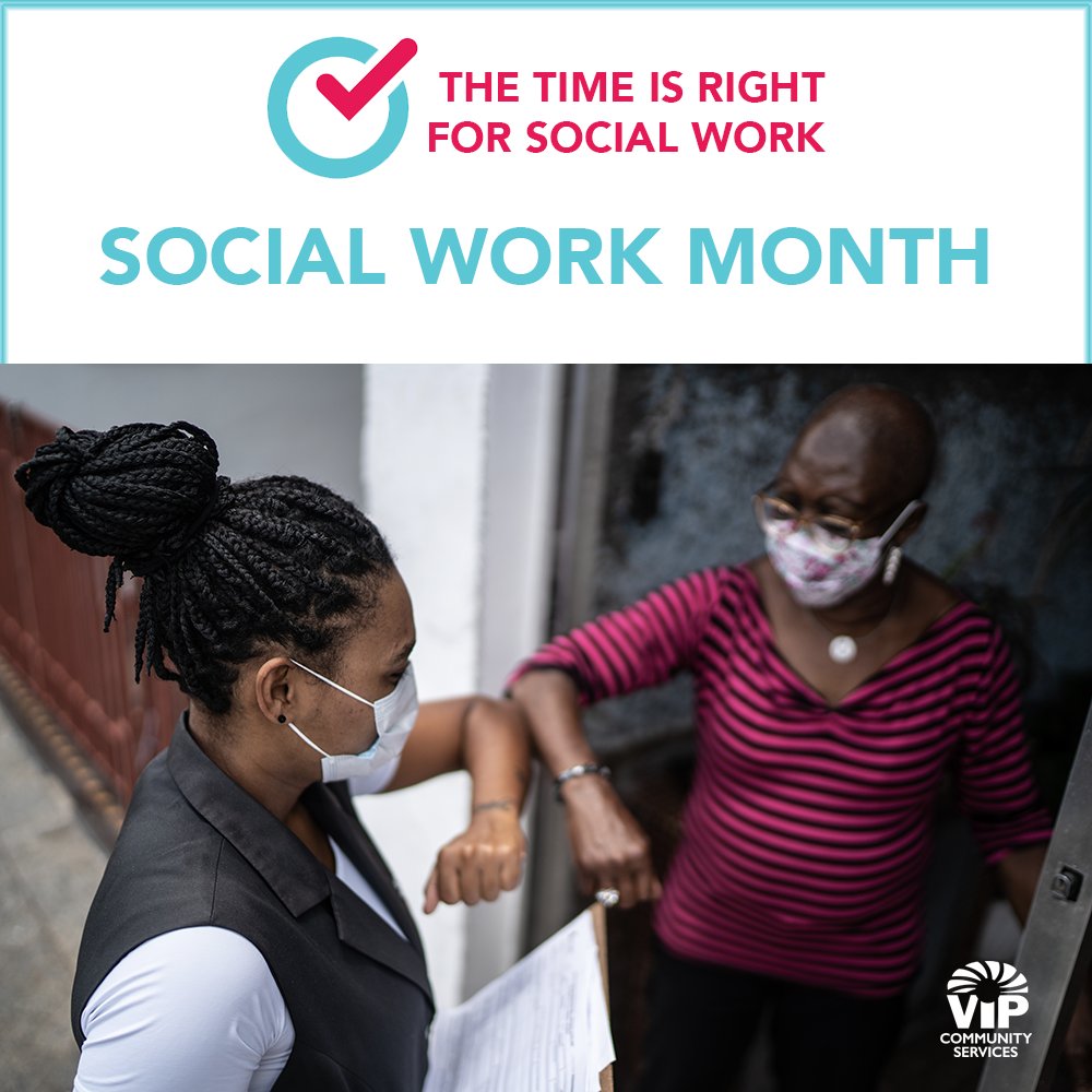 vipcservices's tweet photo. March is Social Work Month! Social work is the helping profession. Each day, social workers help millions of people address personal and systemic barriers that prevent them from optimal living. #SWMonth2022 #RightTimeforSocialWork #VIPCommunityServices https://t.co/SfksSc9vC0