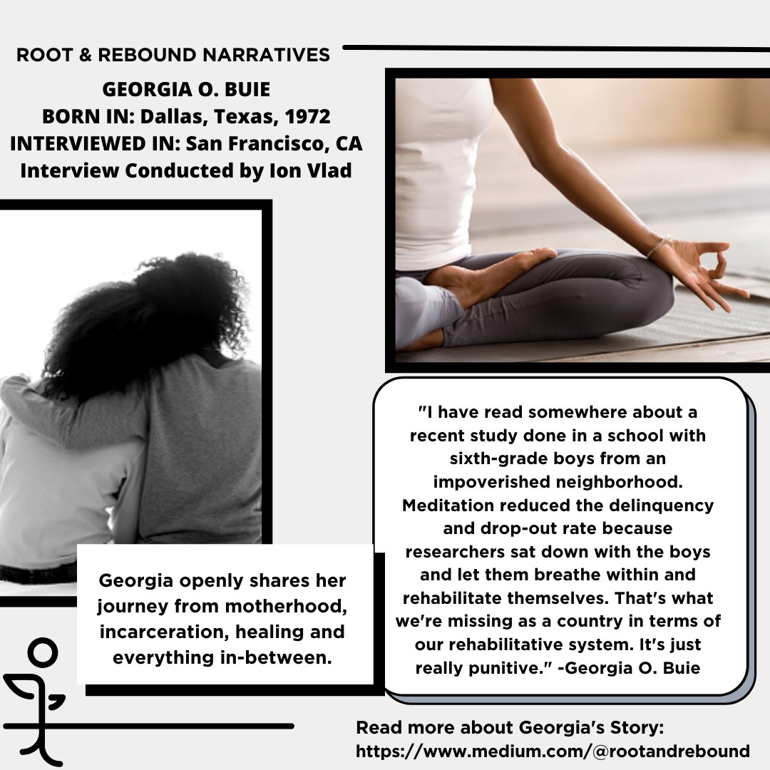 ROOTandREBOUND's tweet photo. Root &amp; Rebound is excited to share our platform with Reggie Daniels and Ion Vlad to introduce the Narratives Series: Avoiding Recidivism: Oral Narratives Post Incarceration. Read Georgia's story at https://t.co/OcVxjXGEDq https://t.co/wR9xplTKJU