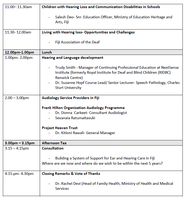 FrankHiltonOrg's tweet photo. We are excited to share the programme for the World Hearing Day Symposium on Ear and Hearing Care in Fiji.
 
 #CollaborationIsKey #SafeListening #WorldHearingDay #HearingCare #FHOsupportsEHC #ToHearforLife https://t.co/8gaQx4UGZH