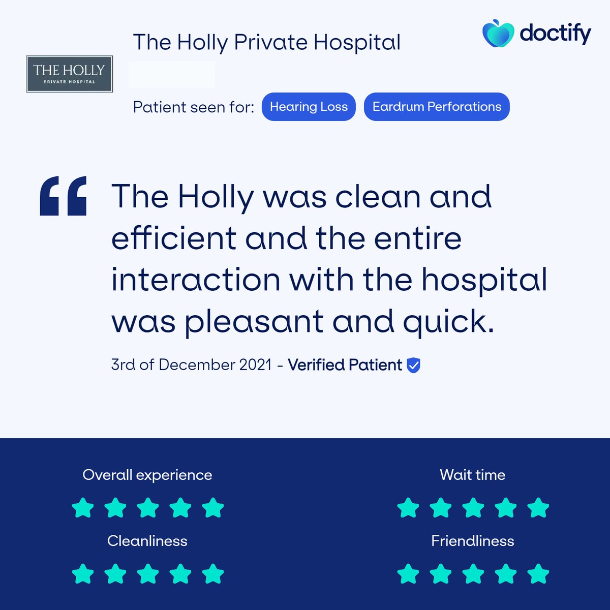 The Holly Private Hospital prides itself on delivering high quality care with a personal touch. #Feedback #TheHolly #ExceptionalHealthcare