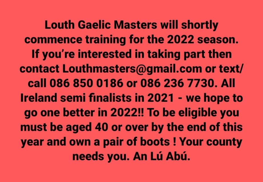 Louth Gaelic Masters tweet media