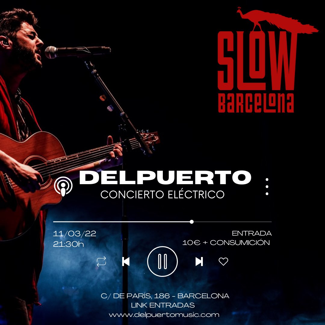 Hola amigxs! Tengo un concierto el 11 de marzo en #barcelona en la sala <a href="/SlowBarcelona/">Slow Barcelona</a> Os apuntáis?
