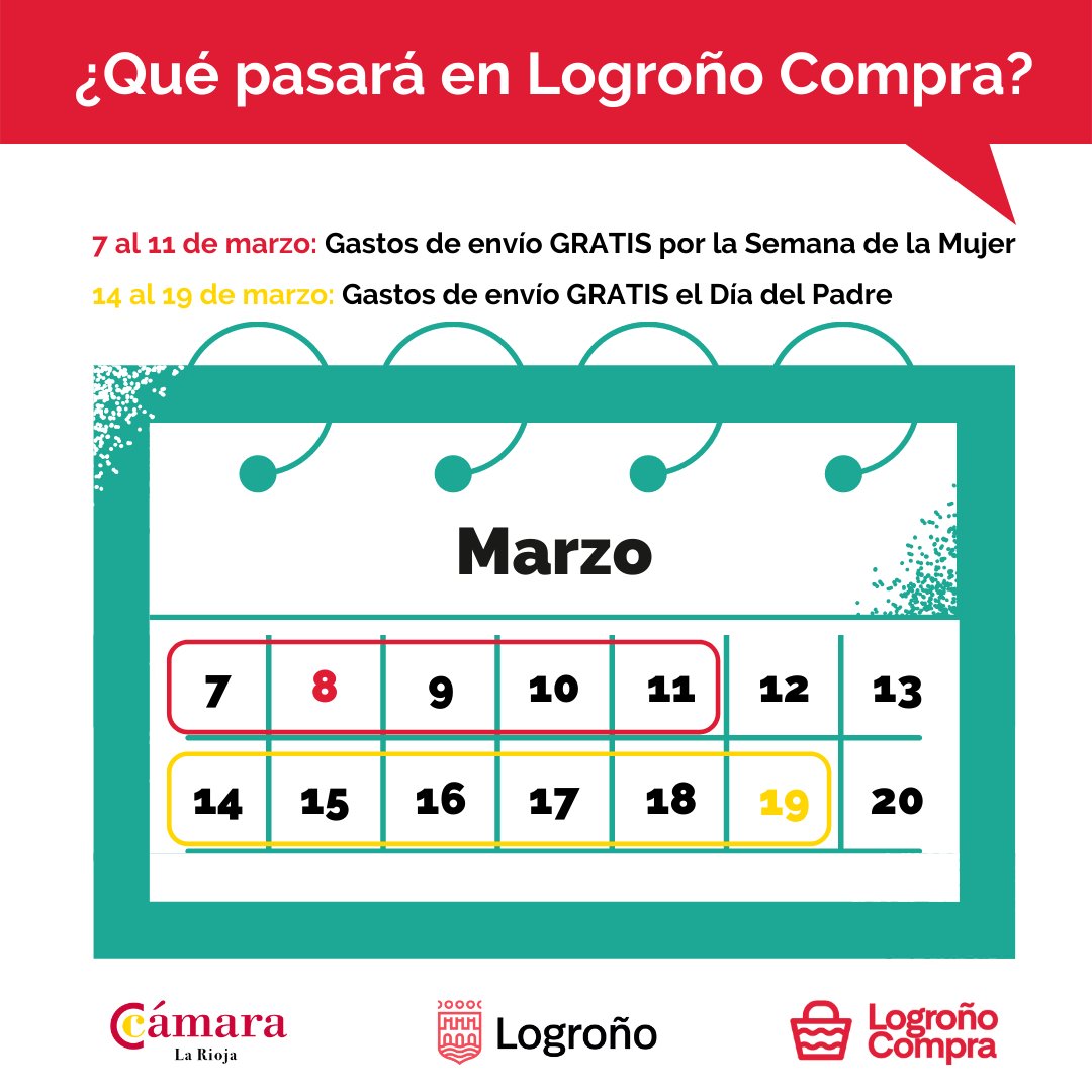 LogronoCompra's tweet photo. ¡Bienvenido seas 𝗺𝗮𝗿𝘇𝗼! 😁

En #LogroñoCompra lo comenzamos preparando nuestras 𝐏𝐑𝐎 𝐌𝐎 𝐂𝐈𝐎 𝐍𝐄𝐒 para que disfrutes de los productos de nuestro #marketplace con 𝗚𝗔𝗦𝗧𝗢𝗦 𝗗𝗘 𝗘𝗡𝗩𝗜́𝗢 𝗚𝗥𝗔𝗧𝗨𝗜𝗧𝗢𝗦.

➡️  Te esperamos en https://t.co/ob44LXi1mz https://t.co/bx4hYAbzyC