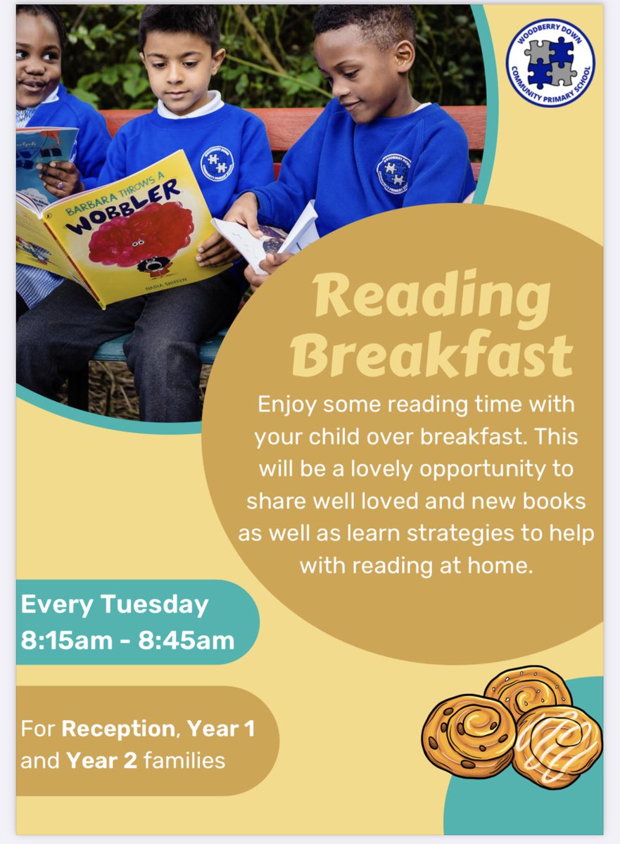 What a fantastic Reading Breakfast we had this morning!Thank you so much to all the parents &amp; children who joined us to share in our love of reading <a href="/woodberrydownN4/">Woodberry Down</a>.If you are in Reception or KS1,please join us next Tuesday at 8.15am for more bountiful breakfast &amp; super stories!