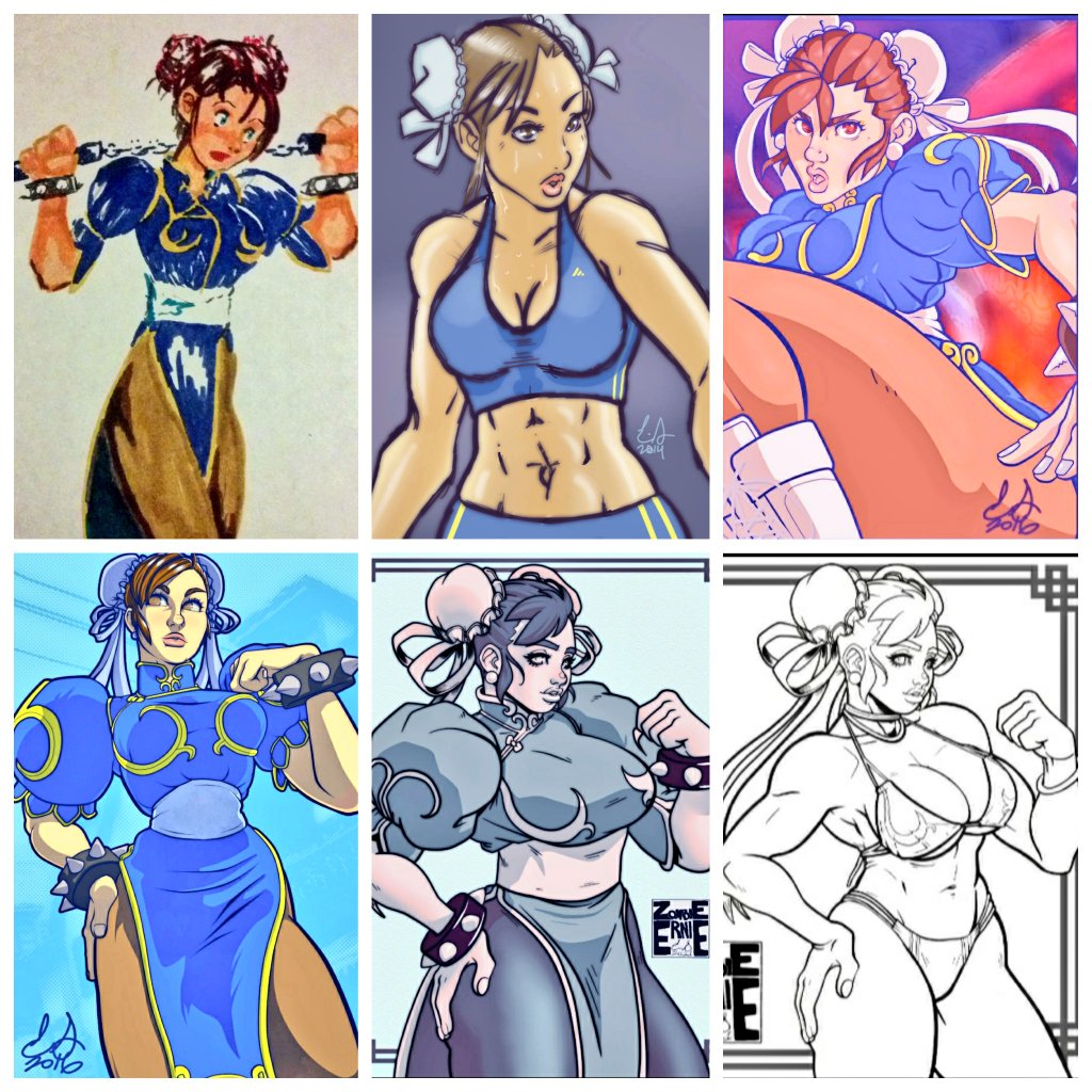 In the meantime, heres some past Chunners I've done (there's tons, these are just what I got on my phone currently) from 1997, 2014, 2015, 2016, and 2021. Ugh, old art smell. 
