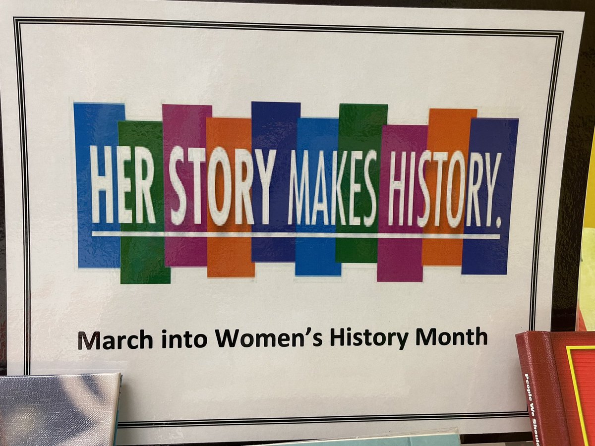 EpsteinCaroline's tweet photo. Welcoming March with Women’s HERstory Month! Stop by to read, think and chat 🤗. Thank you @ERingvald @BinksForestES @LibraryCurrent @emapbc @pbcsd @DianaFedderman @GFsheffield @Ed_Tierney1 #lovemylibraryPBCSD https://t.co/pvQlHpdnmp