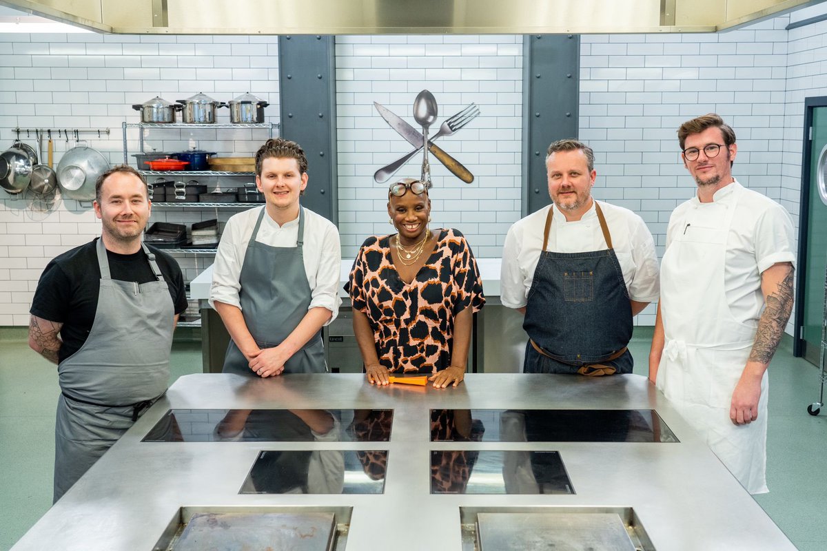 What a pleasure to share the kitchen with these guys. Some of the best food I’ve ever tasted.
<a href="/AHRestaurants/">Adam Handling Collection</a>
<a href="/Aizle_Edinburgh/">Aizle Edinburgh</a>
<a href="/angels_food/">Angels with Bagpipes</a> 
By the skin of my teeth….I’ll see you all tomorrow night on <a href="/BBCTwo/">BBC Two</a> 😮‍💨 

<a href="/GBMofficial/">Great British Menu</a> #greatbritishmenu
