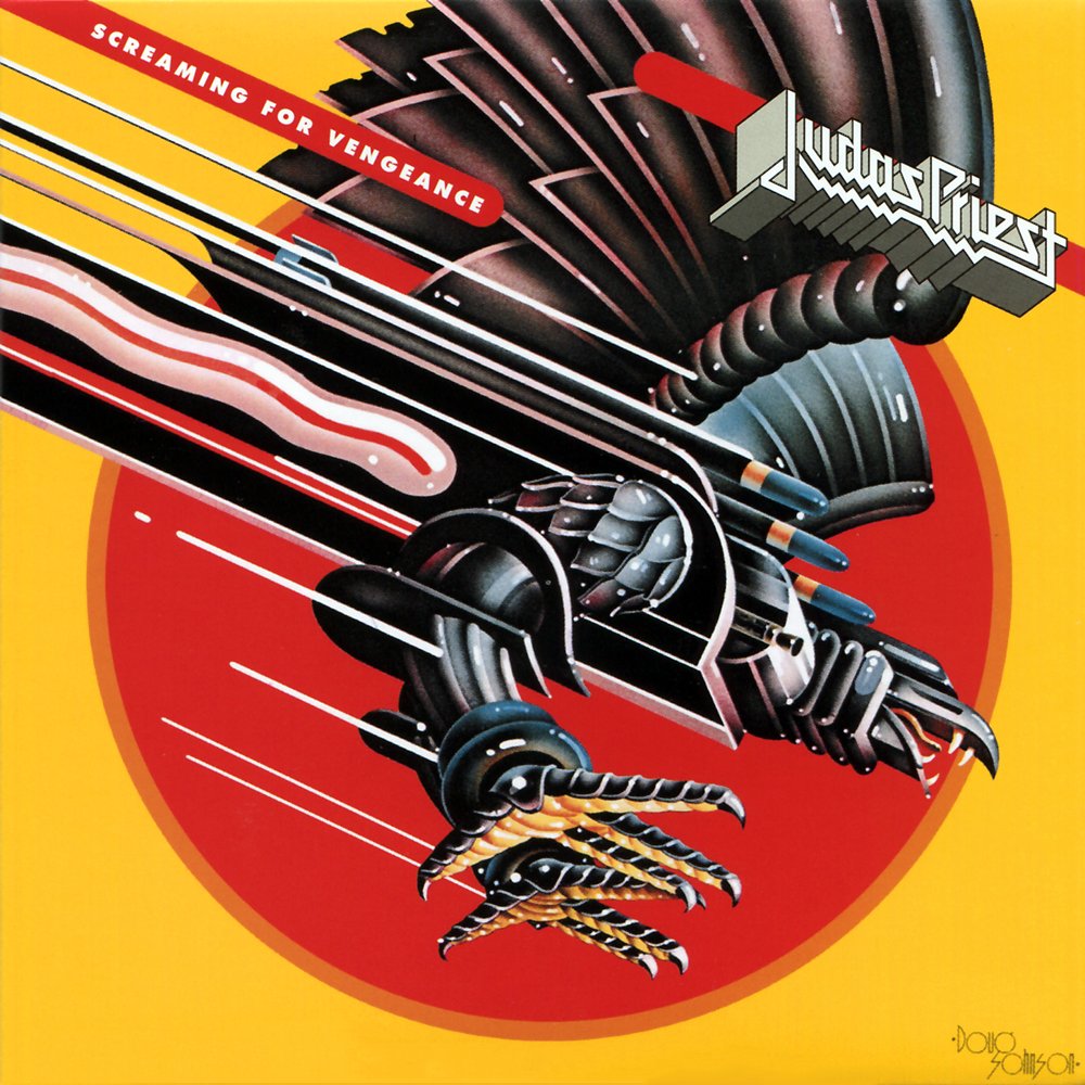 DaveOshry's tweet photo. I want a Souls game but all the bosses are Judas Priest album cover beasts https://t.co/X6VXxWT88Z