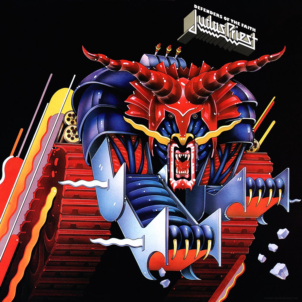 DaveOshry's tweet photo. I want a Souls game but all the bosses are Judas Priest album cover beasts https://t.co/X6VXxWT88Z