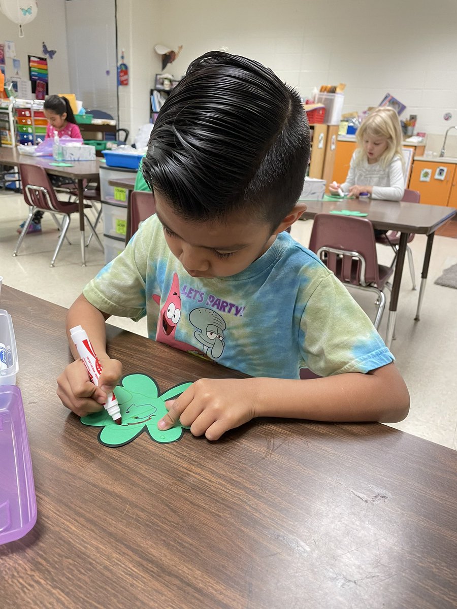 This morning when we arrived we decorated shamrocks to decorate our classroom door with! It’s the little things like this that make them SO happy and make my heart happy too 😍
