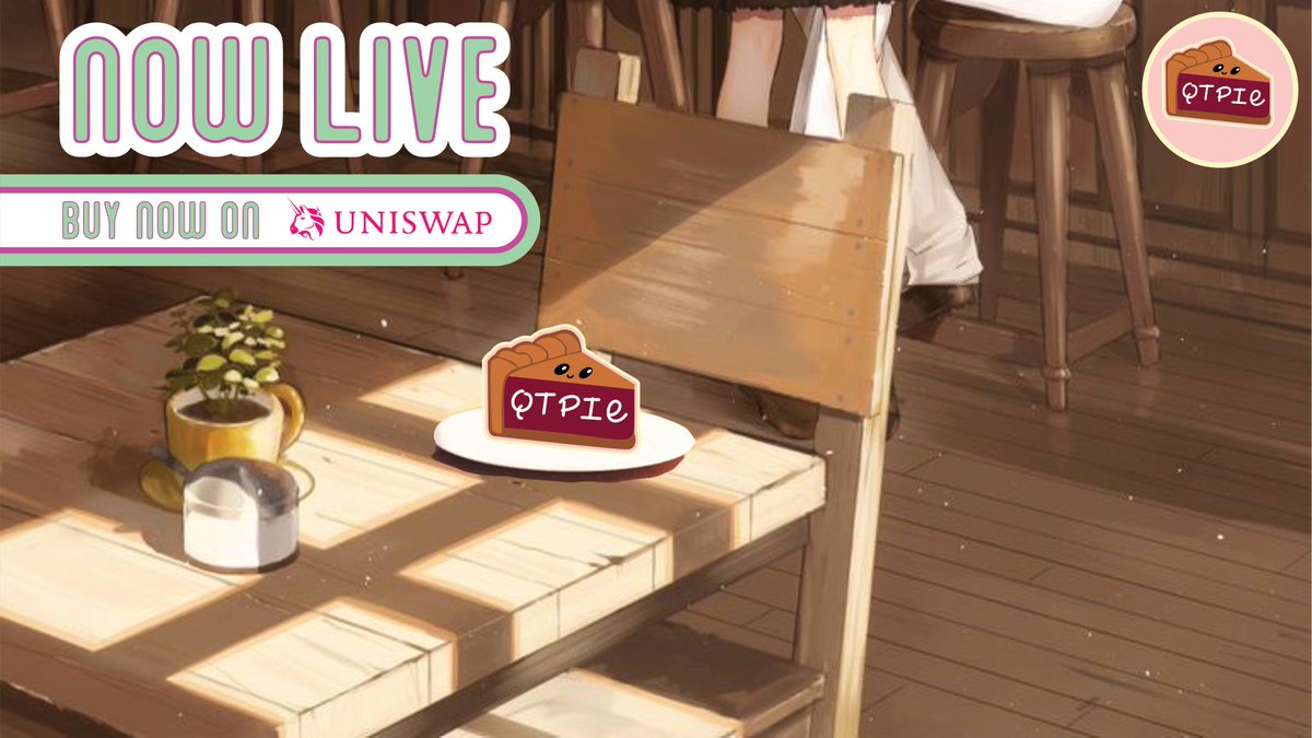 qtpietoken's tweet photo. We LIVE! Get your piece of the pie! 

CA: 0x96bb41bb8a44f3c21578b83cf6fb6fbb0a85b0e0
CHART: https://t.co/Ag5sWl4gLn

TG: https://t.co/lB2EGs9wHo

#ETH #Uniswap #DeFi https://t.co/FC3qx84uy2