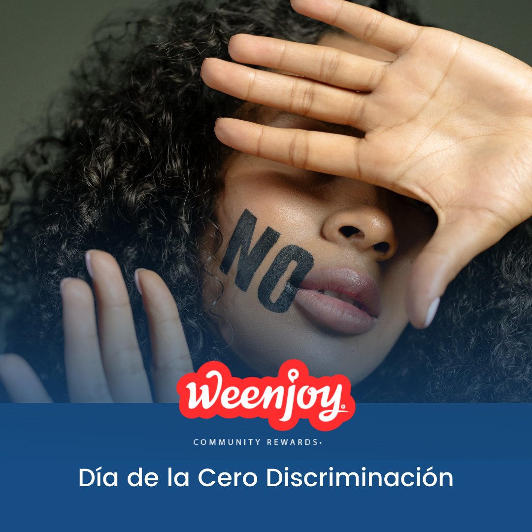 WeenjoyCom's tweet photo. En Weenjoy apoyamos el Día de la Cero Discriminación creemos en la igualdad de derechos, en el trato digno a todas las personas y sobre todo, en la oportunidad de disfrutar la vida sin dificultades económicas. 😃

#CommunityRewards #Weenjoy #Marzo https://t.co/69MyFPcHO1