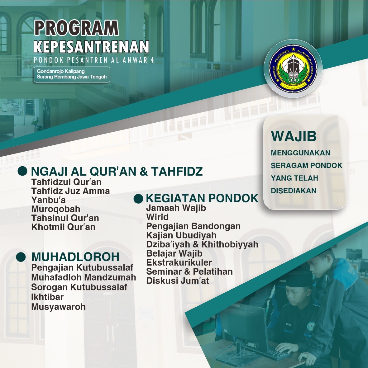 Al_Anwar_4's tweet photo. SMK Al Anwar Sarang Islamic Boarding School membuka Pendaftaran Peserta Didik Baru. GELOMBANG 1 : 01 Maret s/d 28 April 2022
GELOMBANG 2 : 01 Mei s/d 31 Mei 2022
TES SELEKSI : 03 Juli 2022
PENGUMUMAN : 04 Juli 2022
DAFTAR ULANG : 05 Juli - 12 Juli 2022.

#alanwar4 #ppdb #ppdb2022 https://t.co/kVLK1cbq0D