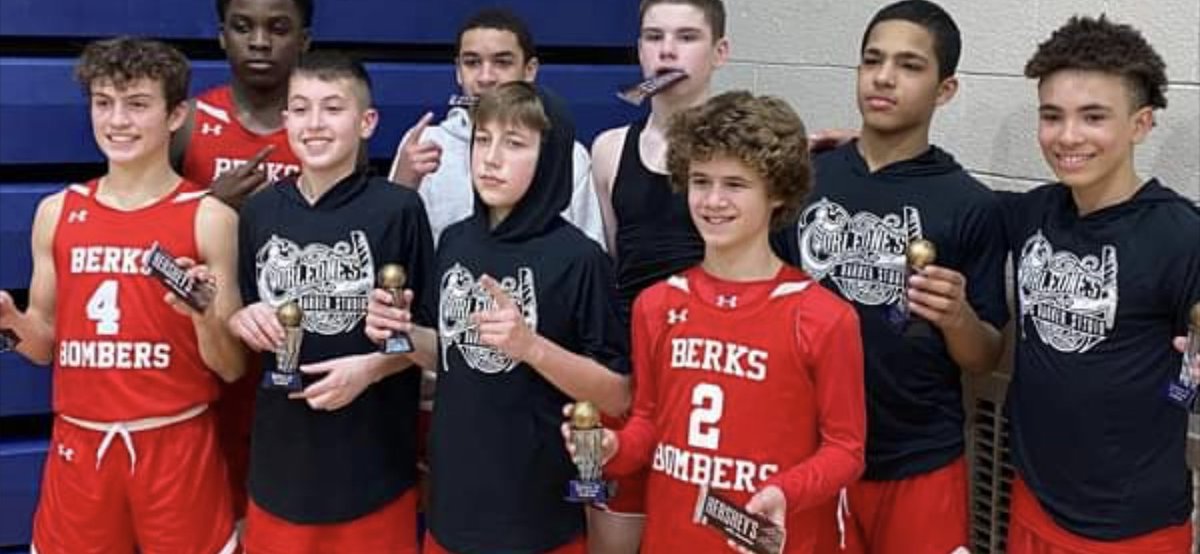 BerksBombers1's tweet photo. 2 for 2 in 2022. Congrats to 7th grade Berks Bombers for winning the Chocolatetown Tourney Championship last weekend in Hershey. Played great basketball all weekend long. #FutureBulldogs #AllWilson https://t.co/XcfgS5gRl1