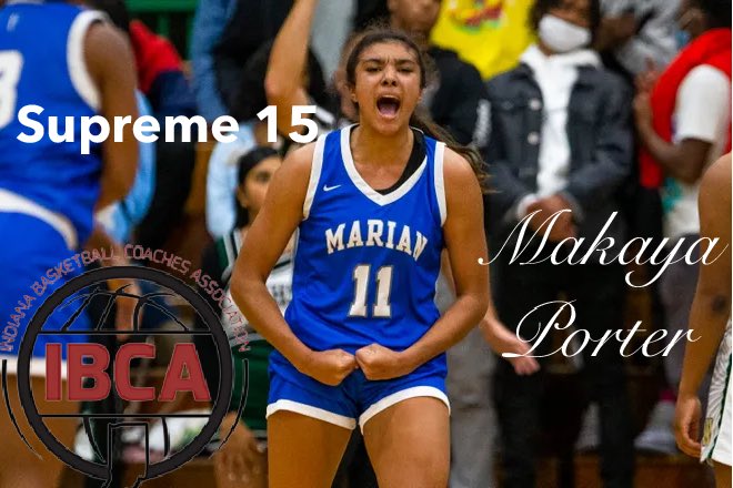MHSLadyKnights's tweet photo. Congrats 🎉 to @MaKaya_Porter on being selected to the 2022 IBCA/Franciscan Health All-State Underclass Supreme 15. 

 A Honor given to the Top 15 underclassmen in State regardless of class!!

#GoKnights https://t.co/DSB9S30j3o