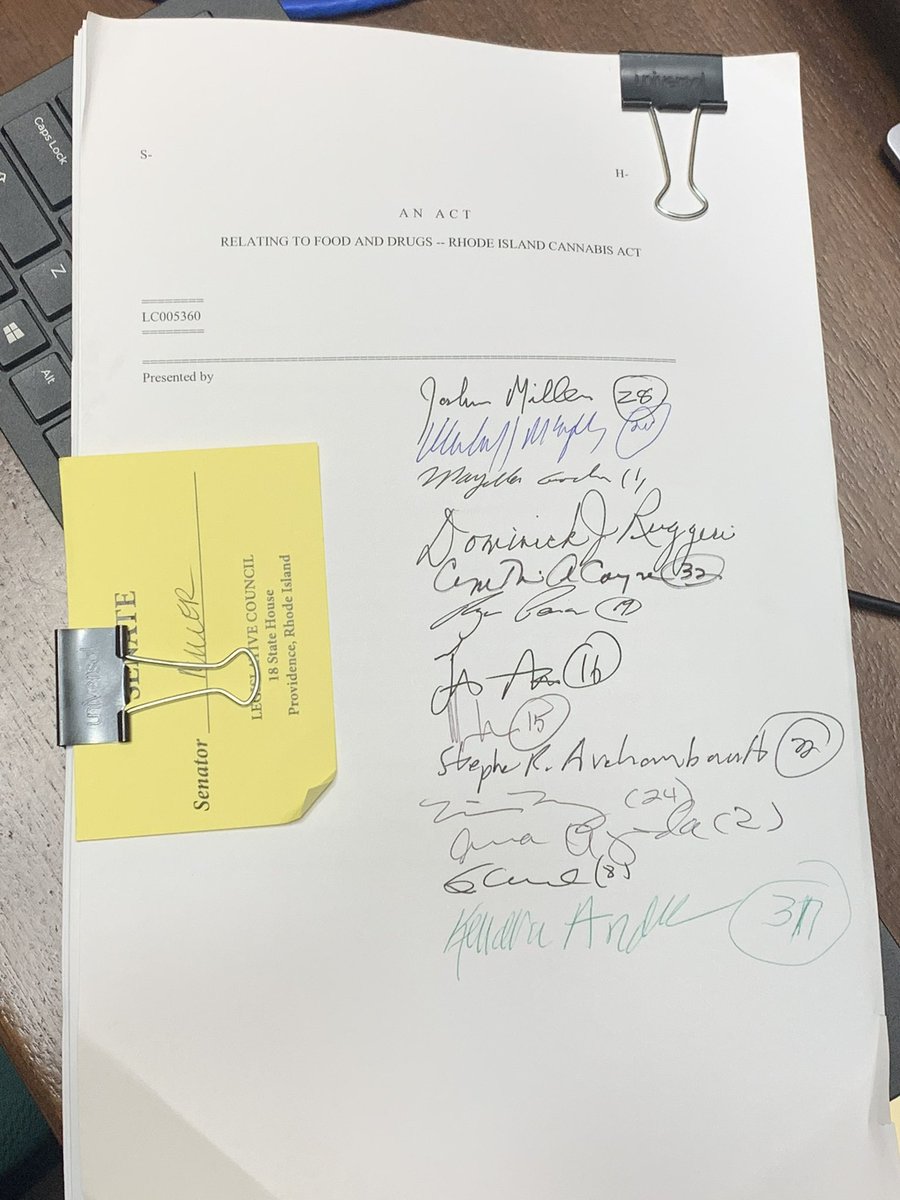@SenatorMillerRI today introduced the Rhode Island Cannabis Act in <a href="/RISenate/">Rhode Island Senate</a>.
 
The proposal would legalize recreational cannabis in RI, create a regulatory structure, and address social inequities resulting from decades of prohibition.
 
Learn more here: rilegislature.gov/pressrelease/_…