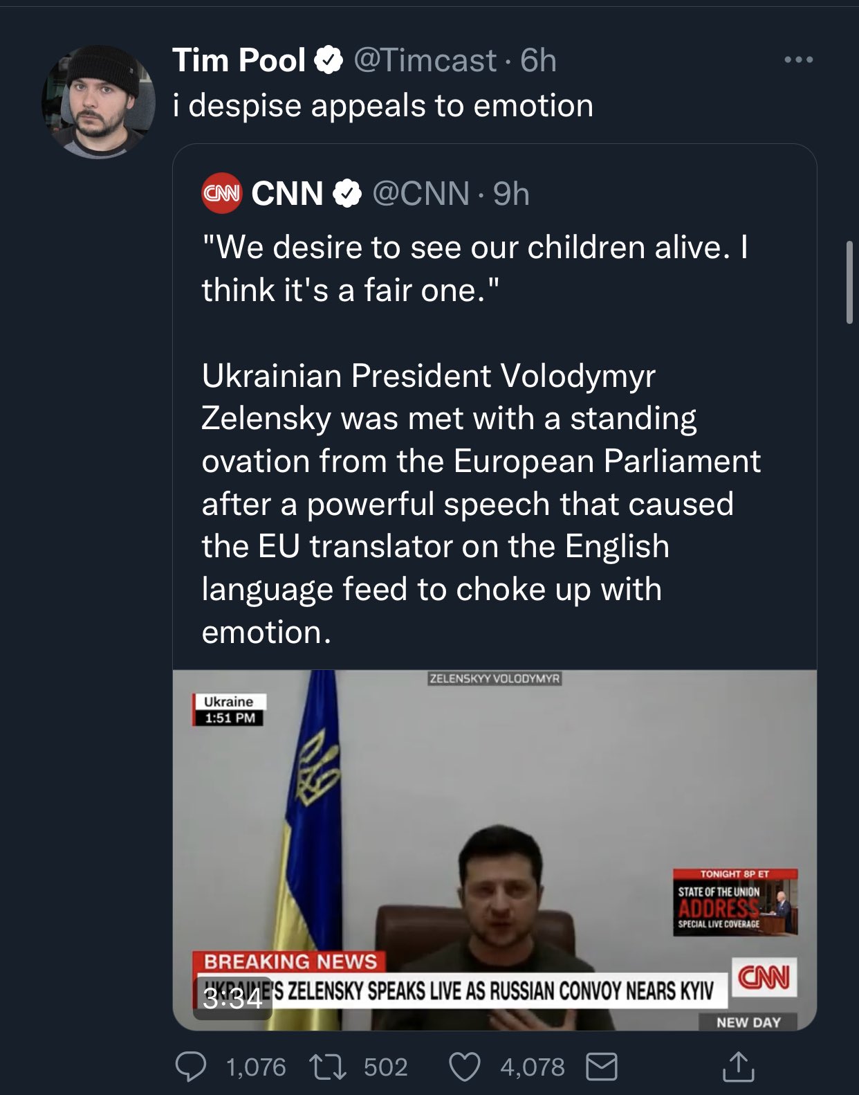 efterligne ungdomskriminalitet Artifact Ethan Klein on Twitter: "Tim Pool just called Zelensky a beta for asking  Russia to stop killing Ukrainian kids https://t.co/7RAOgyGgin" / Twitter