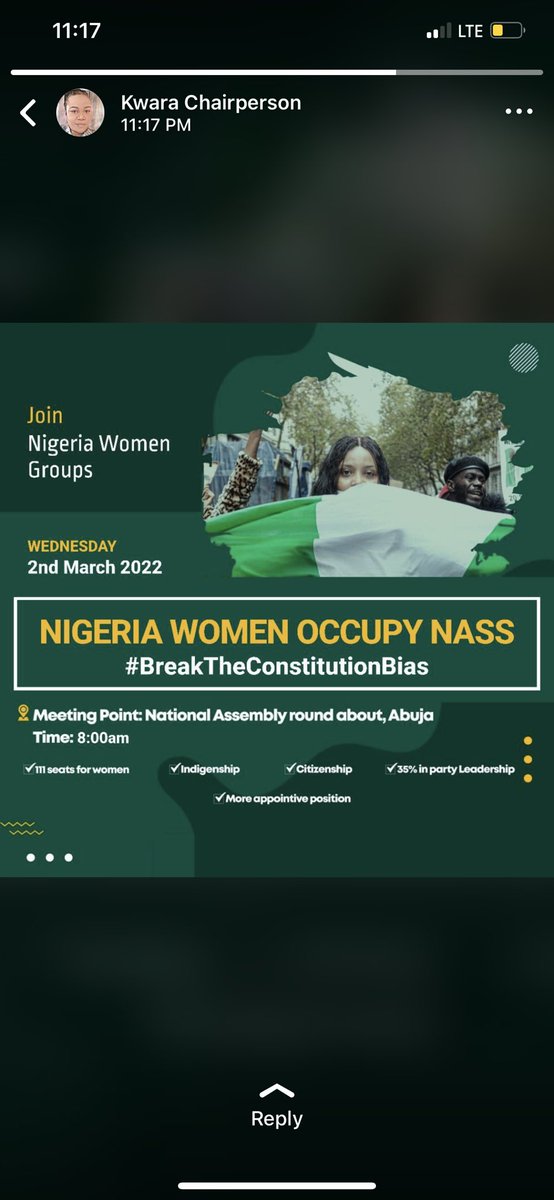 pjoy90's tweet photo. For a Government that enjoys the voting strength and support of women. This is outrageous. Women must be represented in politics, Governance and decision making spaces .#BreakConstitutionBias #Breakpoliticalbias #NigerianwomenocuppyNASS https://t.co/4sf7Oor352