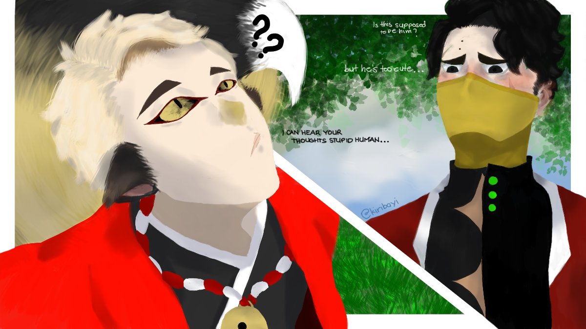 kiribayi's tweet photo. Day 3 entry for skts Fluff Week in 2021

Sakusa was sent by his village to put an end to the Yōkai who has been causing trouble for them only to find a cute harmless looking Kitsune who seems to be in the process of turning into a Tenko.

#Haikyuu #하이큐 #ハイキュー https://t.co/3BT1WgFaqT