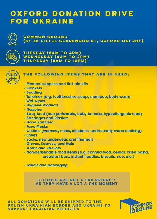 Oxford University Ukrainian Society on Twitter "📢Please bring empty