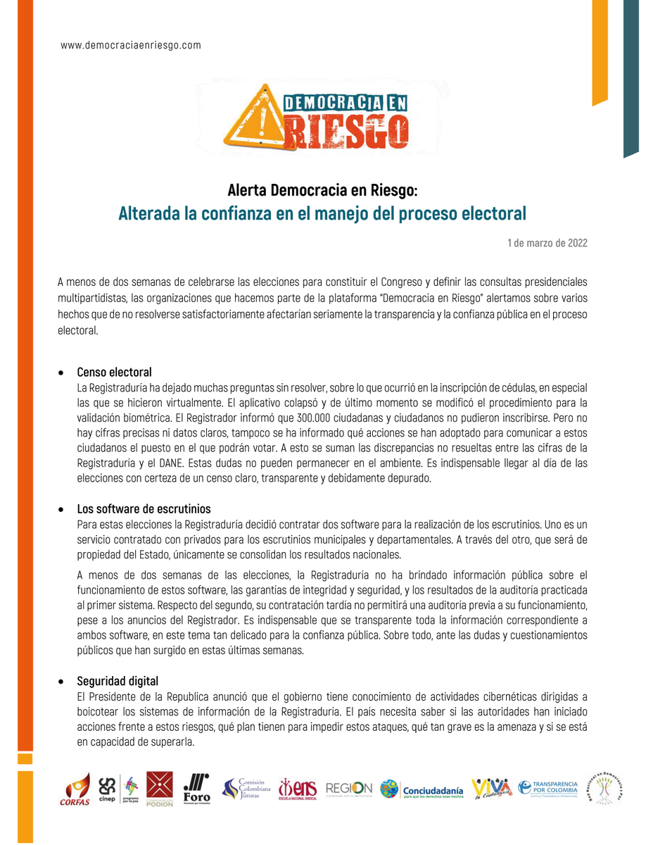 CorpRegion's tweet photo. ⚠️#AlertaDemocraciaEnRiesgo ⚠️

📄 Lee el comunicado completo en 👇
https://t.co/euy77ScXRB https://t.co/K1wmvN31vM