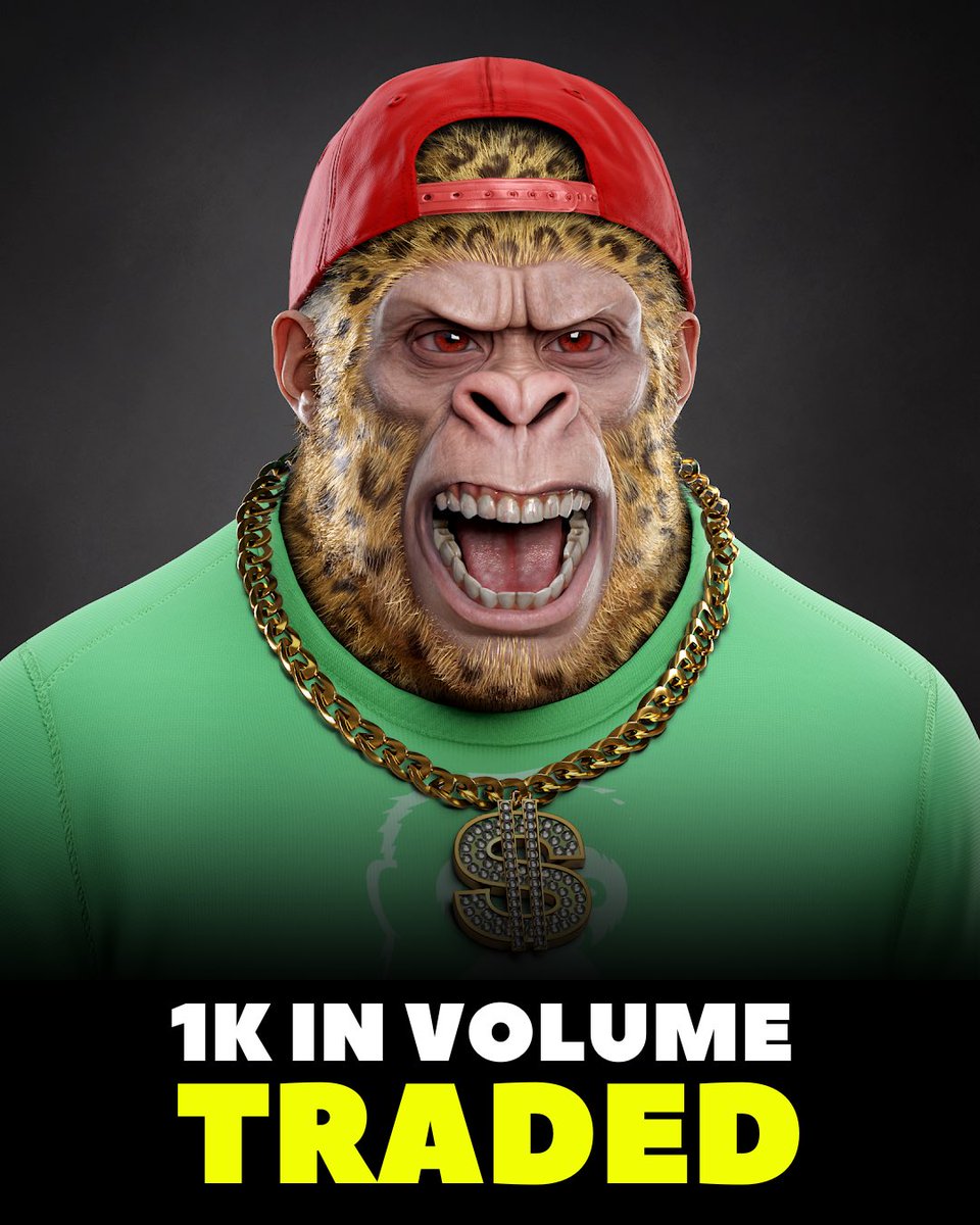 SupremeKong's tweet photo. 1K+ in Volume Traded 🎉

Supreme Kong has $3M+ in secondary sales on OpenSea.

In two short weeks, we have reached a huge milestone - and the best part is what this means for holders. 

💰Half of all royalties will be distributed amongst our owners. 

Grab yours NOW (link in bio) https://t.co/HTQOTVIDWh