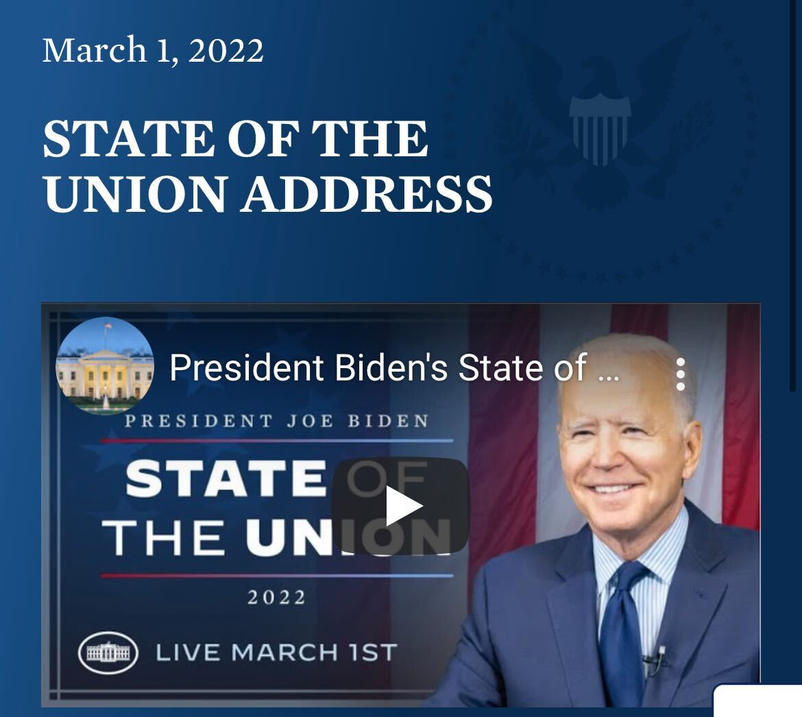 President Joe Biden’s State of the Union tonight at 9pm EST will be accessible in ASL at the link below.
whitehouse.gov/state-of-the-u…