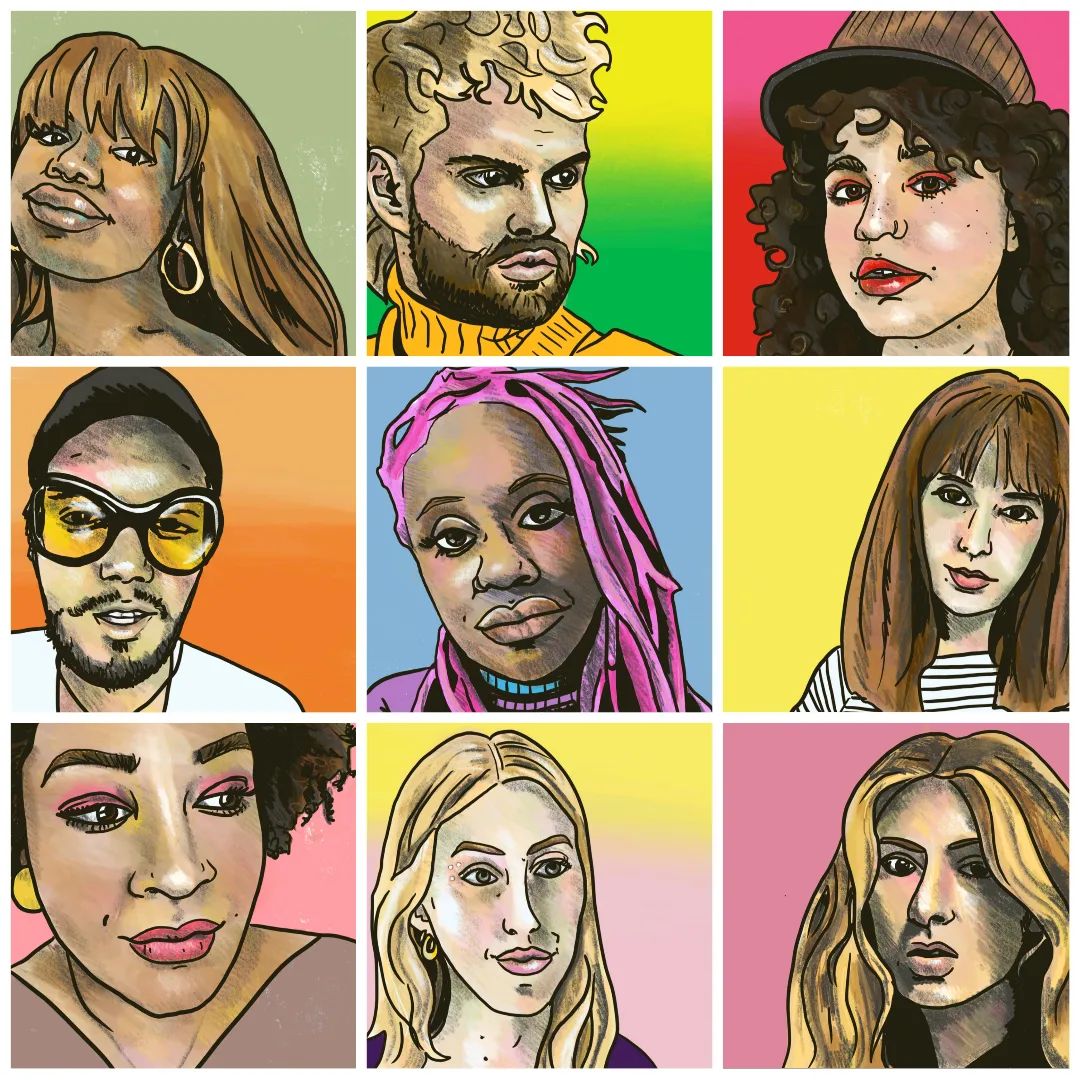 Been working on the 'Folks I Follow on IG' portrait series for 3 years now! Here's the most recent ones 

@vagabonvagabon @sofitukker @remiwolf @nvdesmusic @theseshen @jordananye @IjeomaOluo @goldchildband @bludetiger