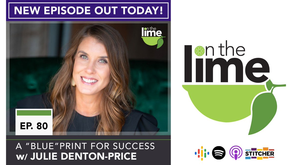 onthelimepod's tweet photo. We're starting this month with an all-new episode of On The Lime! In episode 80, Kayla and Will talk with Julie Denton-Price, head of Strategy &amp; Business Development and Partner at @BlueCotton.

Listen on Spotify: https://t.co/Kaeyx2znMr (or anywhere else podcasts are available)! https://t.co/V0ur438rRn