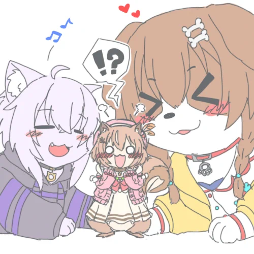 🐿️🐱🐶
#GambaRisu
#できたてころね    
#絵かゆ 