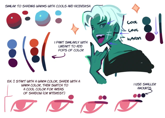 decided i'm gonna keep uploading color/art tips for my $5 tier :-3 i'm aiming for mini pages like this twice a month, along with my regular stuff. 