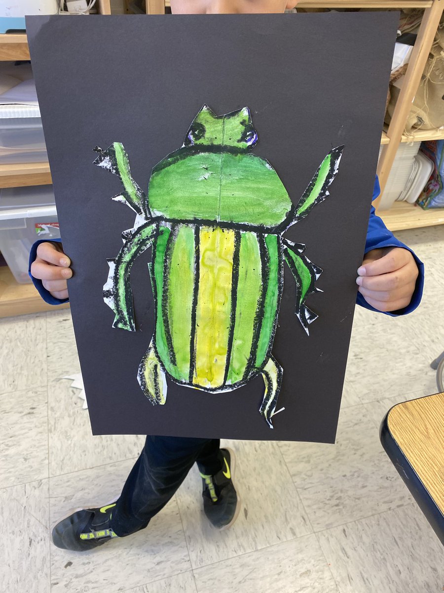 First graders worked so hard on their observational skills to create these symmetrical beetles, and I am blown away!! They loved using magnifying glasses to notice details, then drew half of a beetle before printing the other half! <a href="/theSMSD/">SM School District</a> <a href="/belinder_prin/">Steve Yeoman, PhD</a>