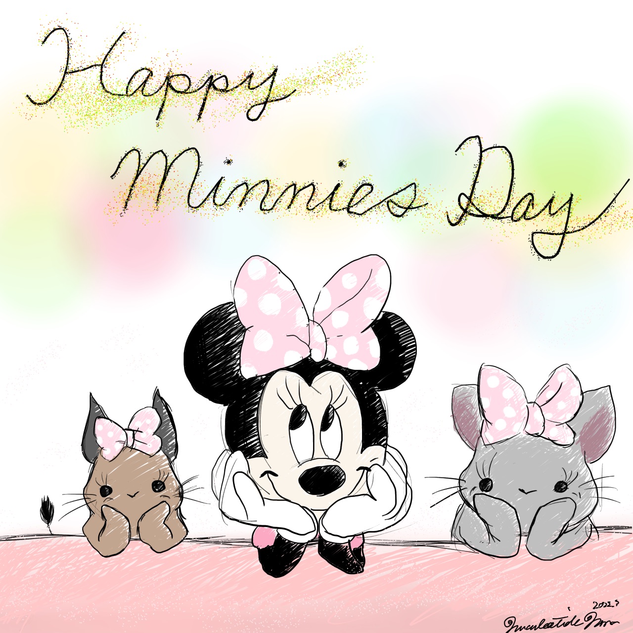 ヌクレオチド ノナ デグー チンチラ イラスト垢 今日はミニーの日 リボンつけておめかししてみました デグー チンチラ 1日1絵 絵描きさんと繋がりたい イラスト ミニーの日 T Co Efgu0mavtr Twitter