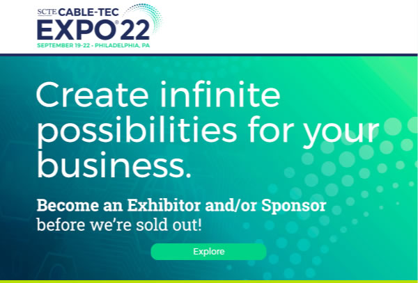 The 2022 SCTE #cabletecexpo exhibit floor is 55% sold and we are not open for public sale yet! We are counting down the days until we open the gates! Learn more and get ready at expo.scte.org.

#hybridevent