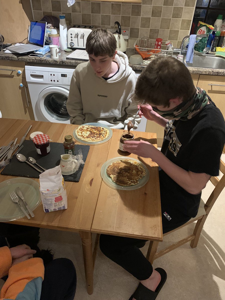 CollMathesons's tweet photo. Lots of fun had by the gents of Matheson’s tonight… although one or two could do with a little more flipping practice! #PancakeDay https://t.co/LMAvMiJK4V