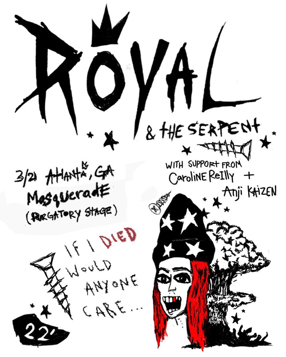 Wouldn’t it be crazy if our alt music mom was coming into town? Well she is and I’ll be opening!! All of us children need to get some tickets to the show on March 21st! Link is in my bio ❤️‍🔥🐍 <a href="/royalandtheserp/">Royal & the Serpent 🧀</a> <a href="/anjikaizen/">Anji Kaizen 🦋</a>
